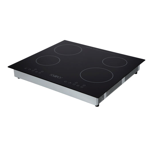 Campana de cocina de isla cristal templado recto 90cm Fordex + Parrilla eléctrico de inducción 4 quemadores Kepler + Horno eléctrico empotrable de acero 60L E-MOTRIXA