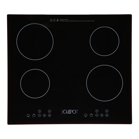 Campana extractora de isla cristal templado recto Fordex + Parrilla de inducción magnética Kepler + Horno de gas encendido eléctrico empotrable 60cm Motrix