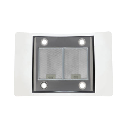 Campana de cocina de isla digital cristal curvo 90cm Ventex + Parrilla de gas 5 quemadores acero inoxidable 76cm Vignus