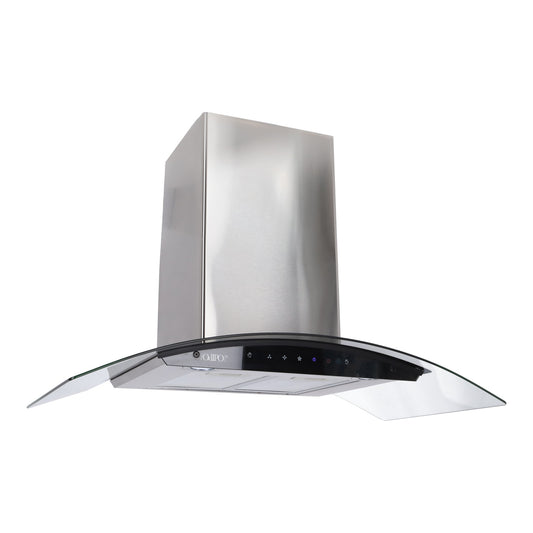 Campana de cocina de pared digital cristal curvo 85cm Matrix