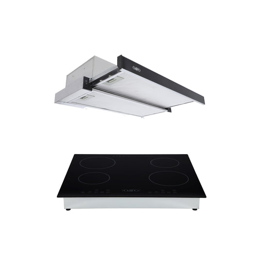 Campana de cocina extraible 60cm Flexus + Parrilla eléctrica de inducción 4 quemadores 60cm Kepler