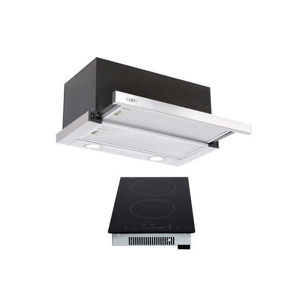 Campana empotrable oculta acero inoxidable Flexus 60 + Parrilla de inducción magnética Kirk