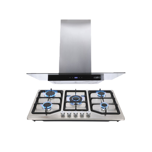 Campana de isla 90cm Fordex + Parrilla acero inoxidable Vesta