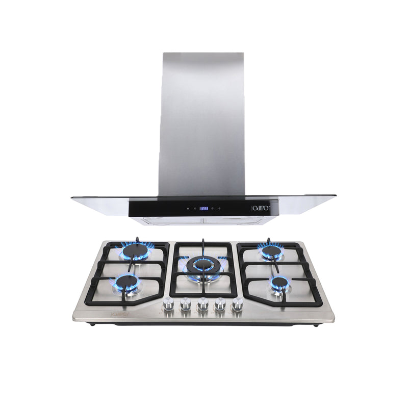 Campana de isla 90cm Fordex + Parrilla acero inoxidable Vesta