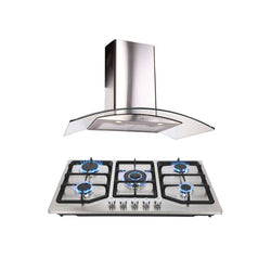 Campana extractora de acero inoxidable 90cm Mantix + Parrilla acero inoxidable Vesta