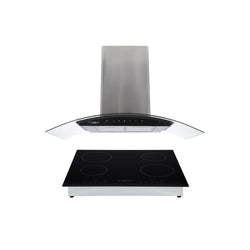 Campana extractora de acero inoxidable 90cm Matrix + Parrilla de inducción magnética Kepler