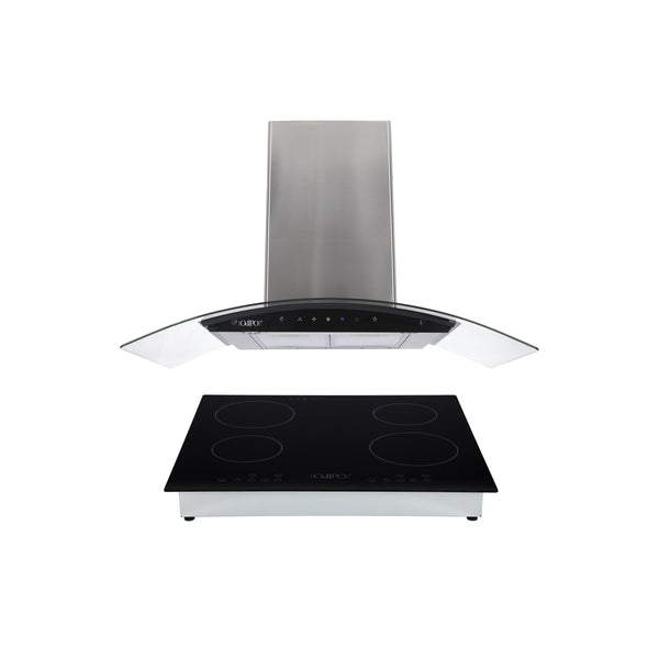 Campana extractora de acero inoxidable 90cm Matrix + Parrilla de inducción magnética Kepler