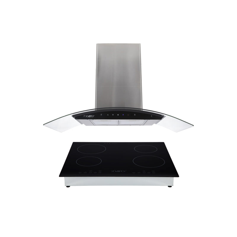 Campana extractora de acero inoxidable 90cm Matrix + Parrilla de inducción magnética Kepler