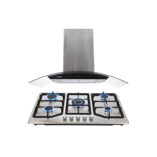 Campana extractora de acero inoxidable 90cm Matrix + Parrilla acero inoxidable Vesta