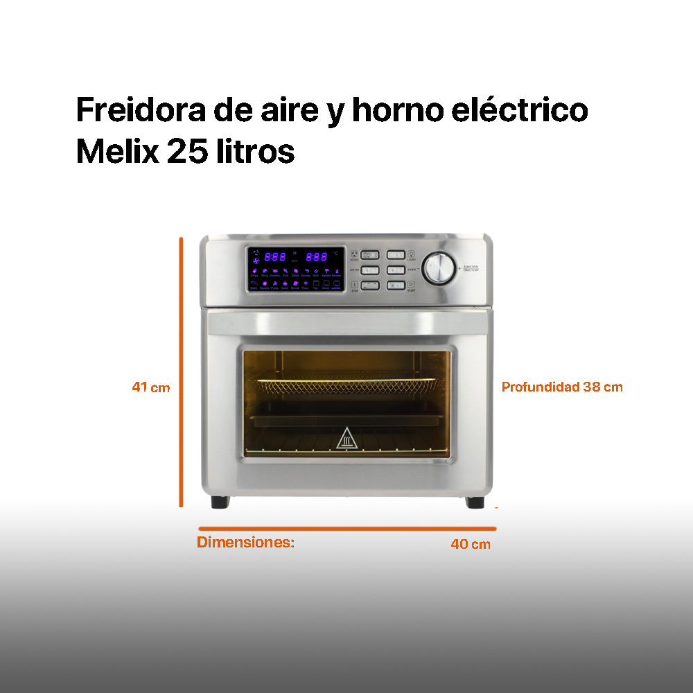Horno eléctrico y freidora de aire 25L 127V Melix