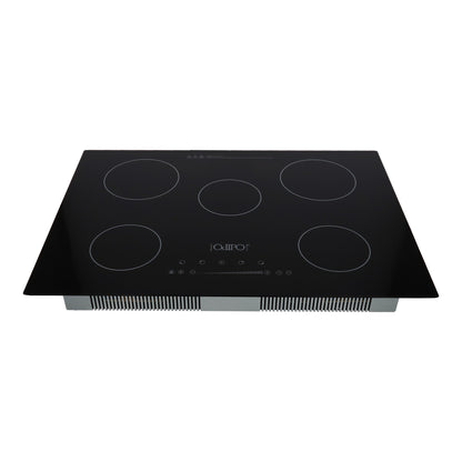 Campana de cocina de isla digital cristal curvo 90cm Ventex + Parrilla electrica de inducción 5 quemadores 75 cmKelvin