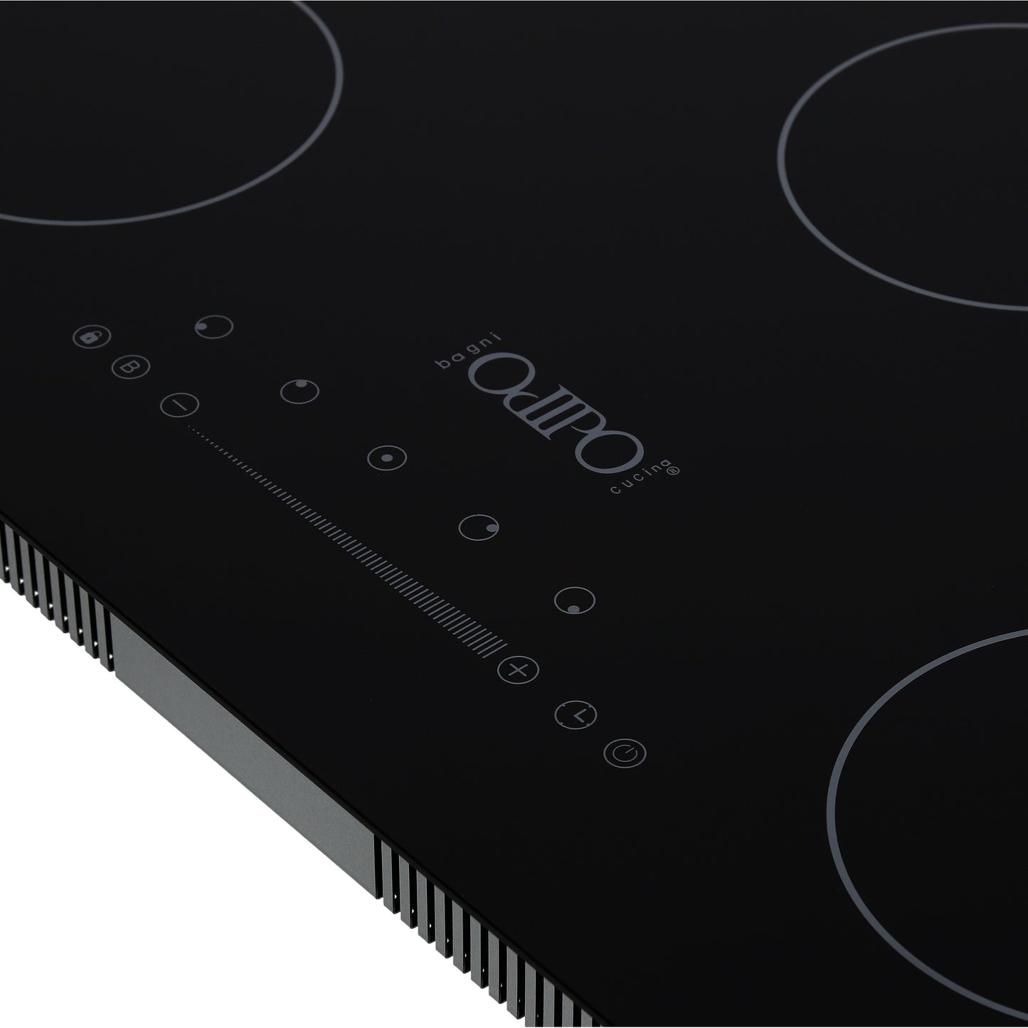Campana de cocina de pared de acero inoxidable 80cm Thory + Parrilla eléctrica de inducción 5 quemadores 75cm Kelvin + Horno eléctrico empotrable de acero 127V E-MOTRIX