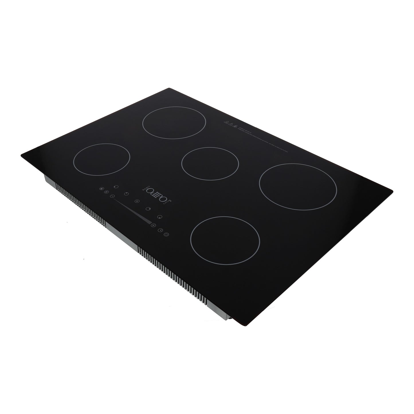 Campana de cocina de pared de acero inoxidable 80cm Thory + Parrilla eléctrica de inducción 5 quemadores 75cm Kelvin + Horno eléctrico empotrable de acero 127V E-MOTRIX