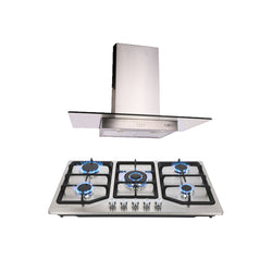 Campana extractora de acero inoxidable 90cm Telux + Parrilla acero inoxidable 86cm Vesta
