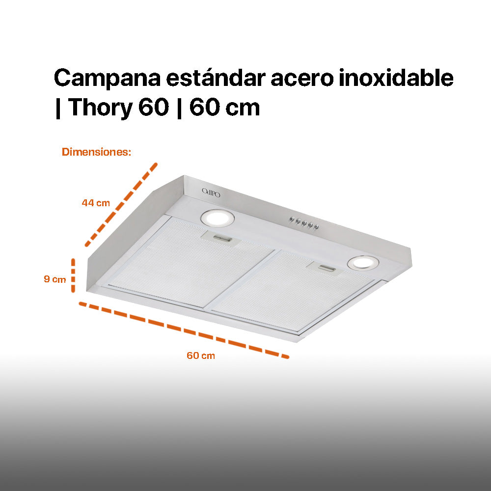 Campana de cocina acero inoxidable 60cm Thory
