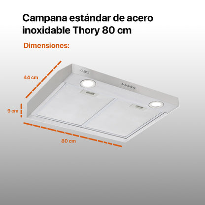 Campana de cocina acero inoxidable 80cm Thory