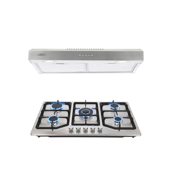 Campana extractora acero inoxidable Thory 80 + Parrilla acero inoxidable 86cm Vesta