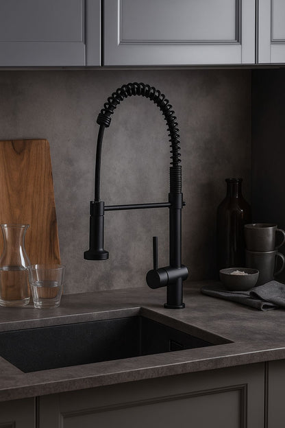 Llave de cocina monomando fregadero negro Odessa