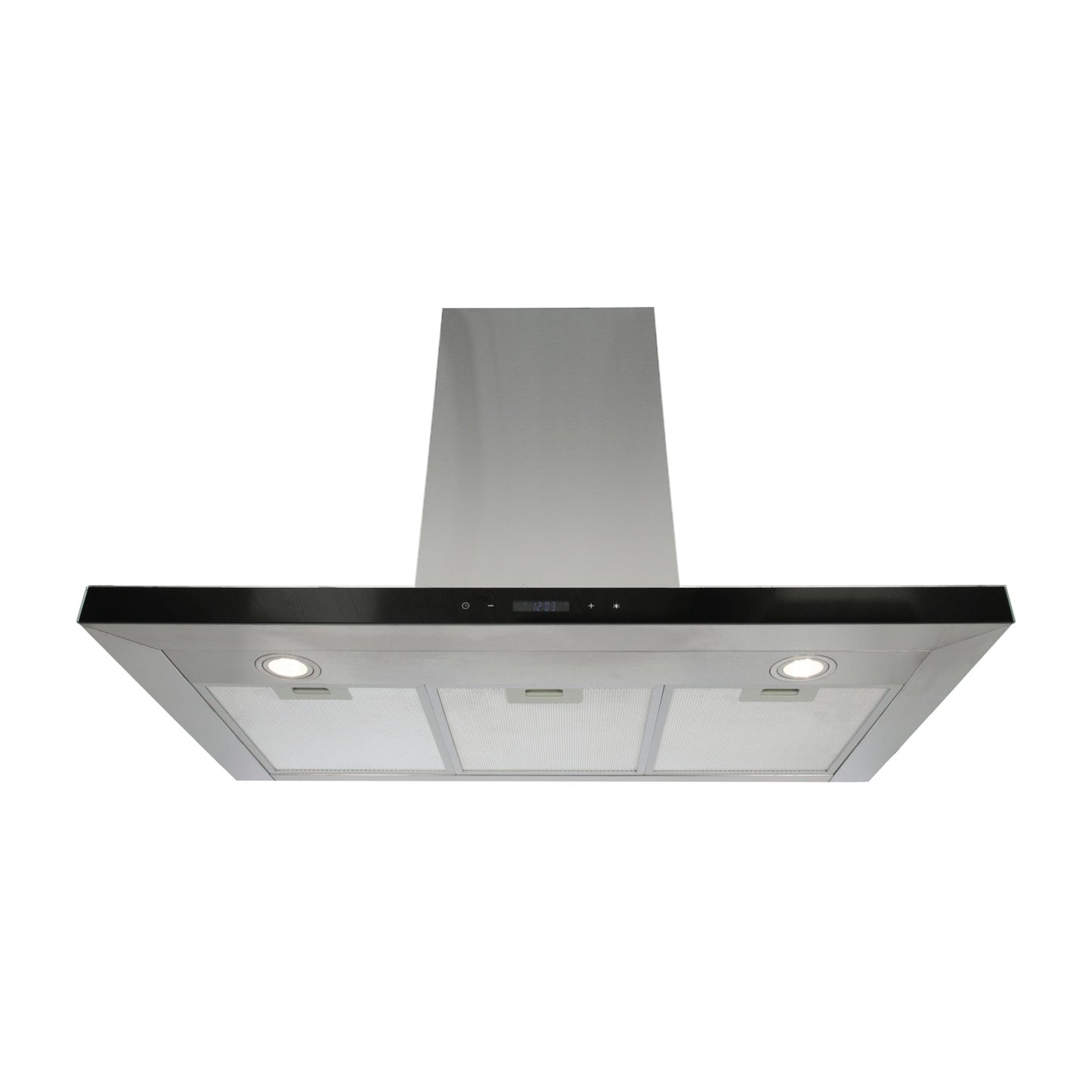 campana extractora de pared en acero inoxidable 90cm y parrilla de inducción magnética de 4 quemadores