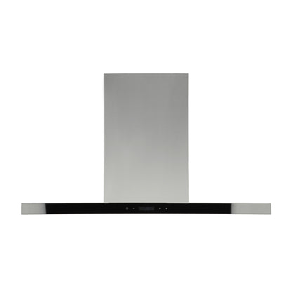 Campana de cocina de pared tipo T de acero inoxidable 90cm Temax + Parrilla eléctrica de inducción 5 quemadores 75cm Kelvin + Horno eléctrico empotrable de acero 127V E-MOTRIX
