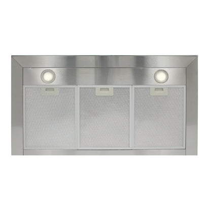 Campana de cocina de pared tipo T de acero inoxidable 90cm Temax + Parrilla eléctrica de inducción 5 quemadores 75cm Kelvin + Horno eléctrico empotrable de acero 127V E-MOTRIX