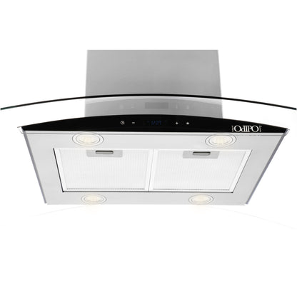 Campana de cocina de isla cristal templado curvo 90cm Ventex + Parrilla eléctrica de inducción 4 quemadores Kepler + Horno eléctrico empotrable de acero 60L E-MOTRIX
