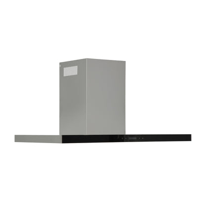 campana extractora de pared en acero inoxidable 90cm y parrilla de gas acero inoxidable de 4 quemadores