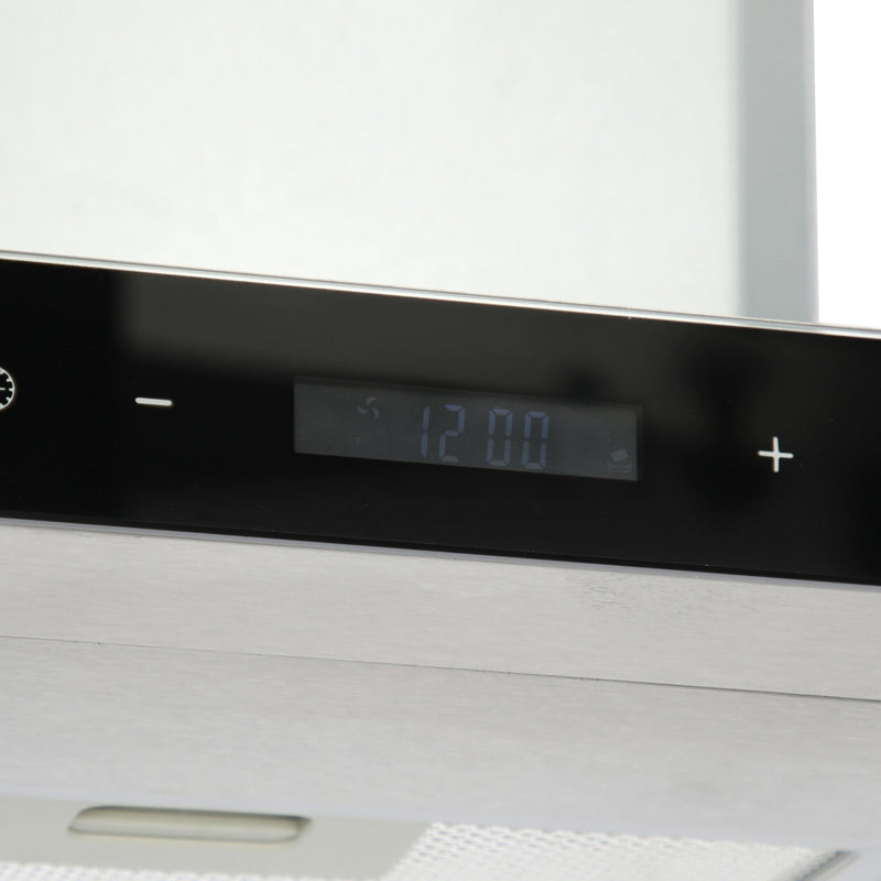 campana extractora de pared en acero inoxidable 90cm y parrilla de gas acero inoxidable de 4 quemadores