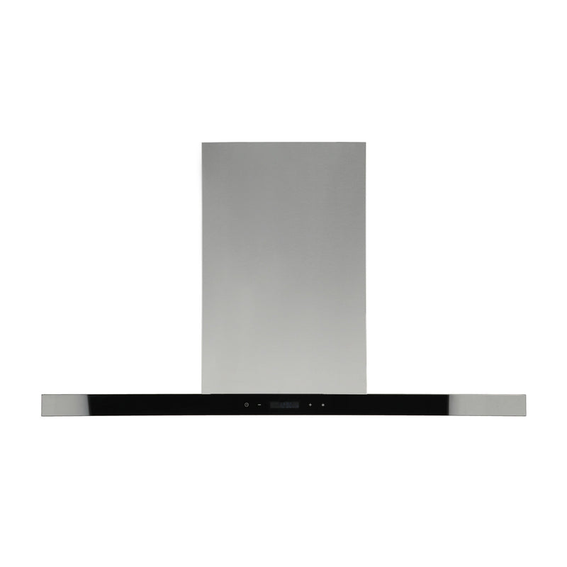 campana extractora de pared en acero inoxidable 90cm y parrilla de gas cristal templado de 5 quemadores