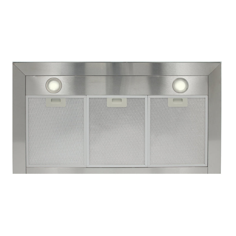 campana extractora de pared en acero inoxidable 90cm y parrilla de gas acero inoxidable de 5 quemadores