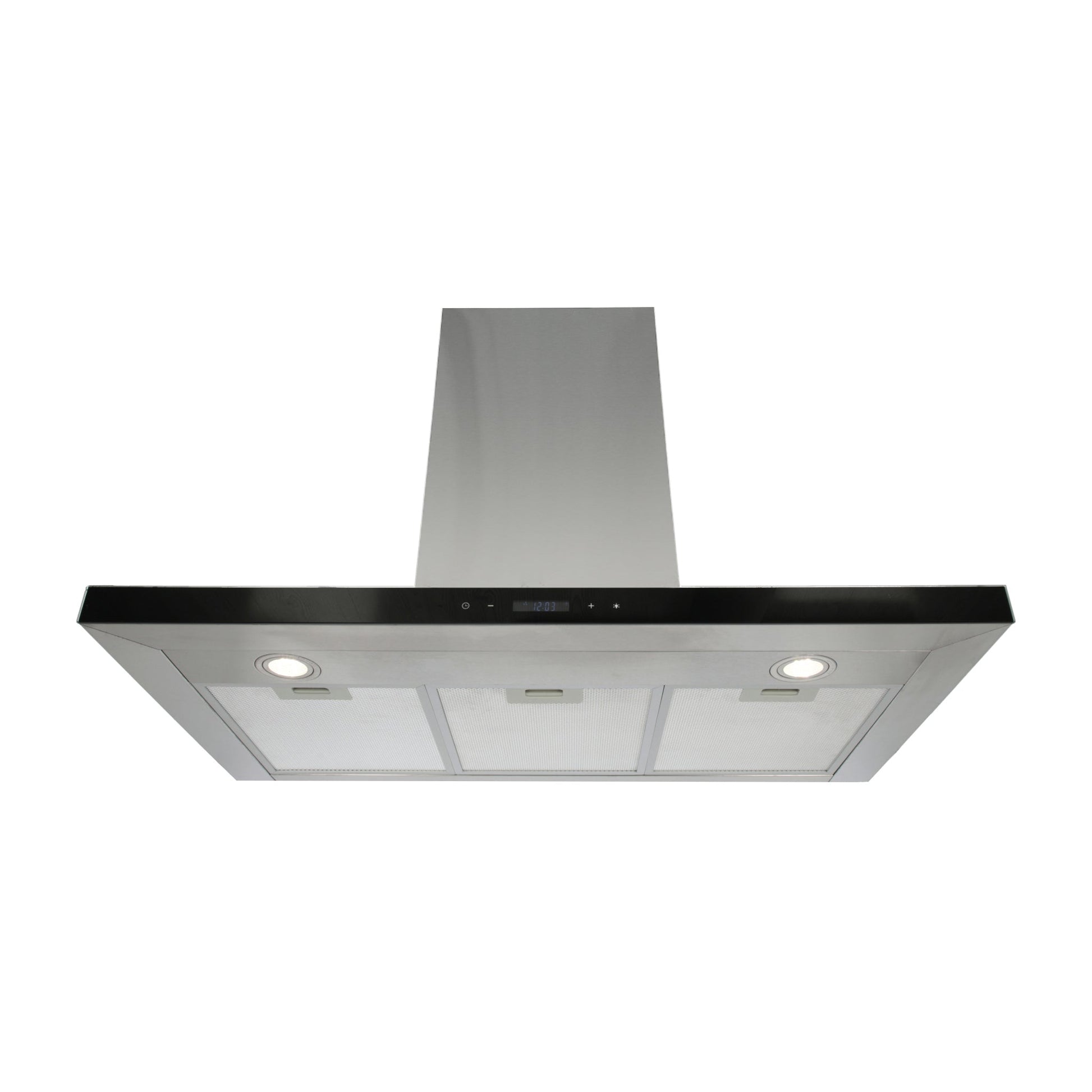 campana extractora de pared en acero inoxidable 90cm y parrilla de inducción magnética de 4 quemadores