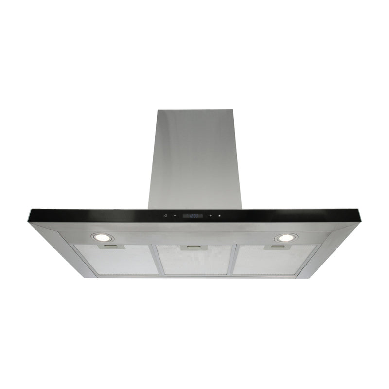 campana extractora de pared en acero inoxidable 90cm, parrilla de inducción magnética de 4 quemadores y Horno eléctrico empotrable de gas