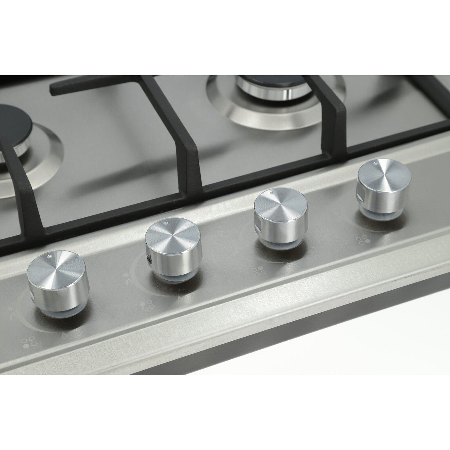 campana extractora de pared en acero inoxidable 90cm y parrilla de gas acero inoxidable de 4 quemadores