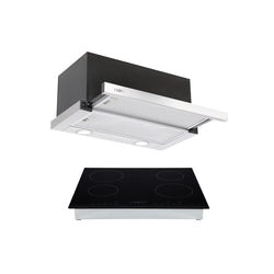 Campana empotrable oculta acero inoxidable Flexus 60 + Parrilla de inducción magnética Kepler