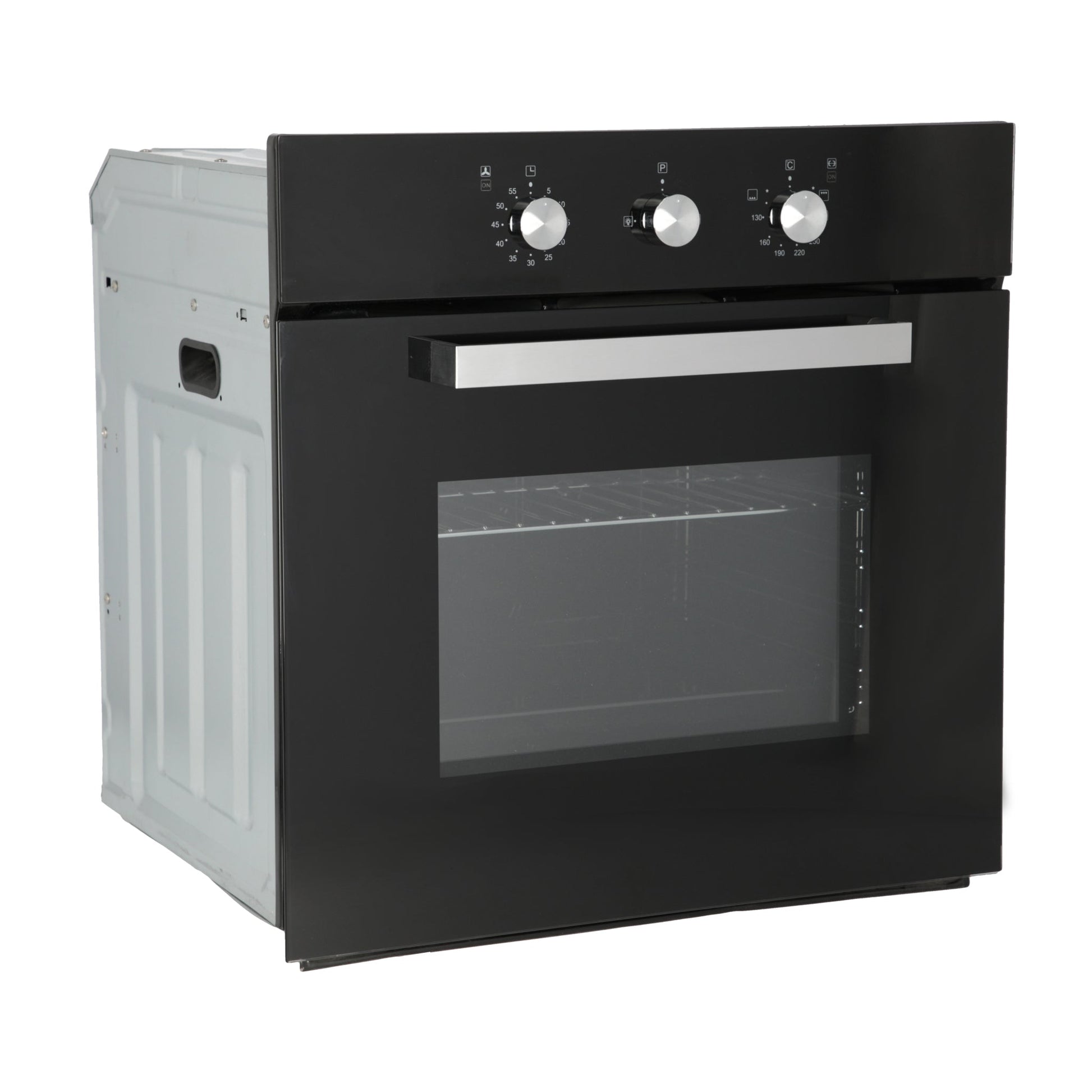 campana extractora de pared en acero inoxidable 80cm, parrilla de gas acero inoxidable de 5 quemadores y Horno eléctrico empotrable de gas