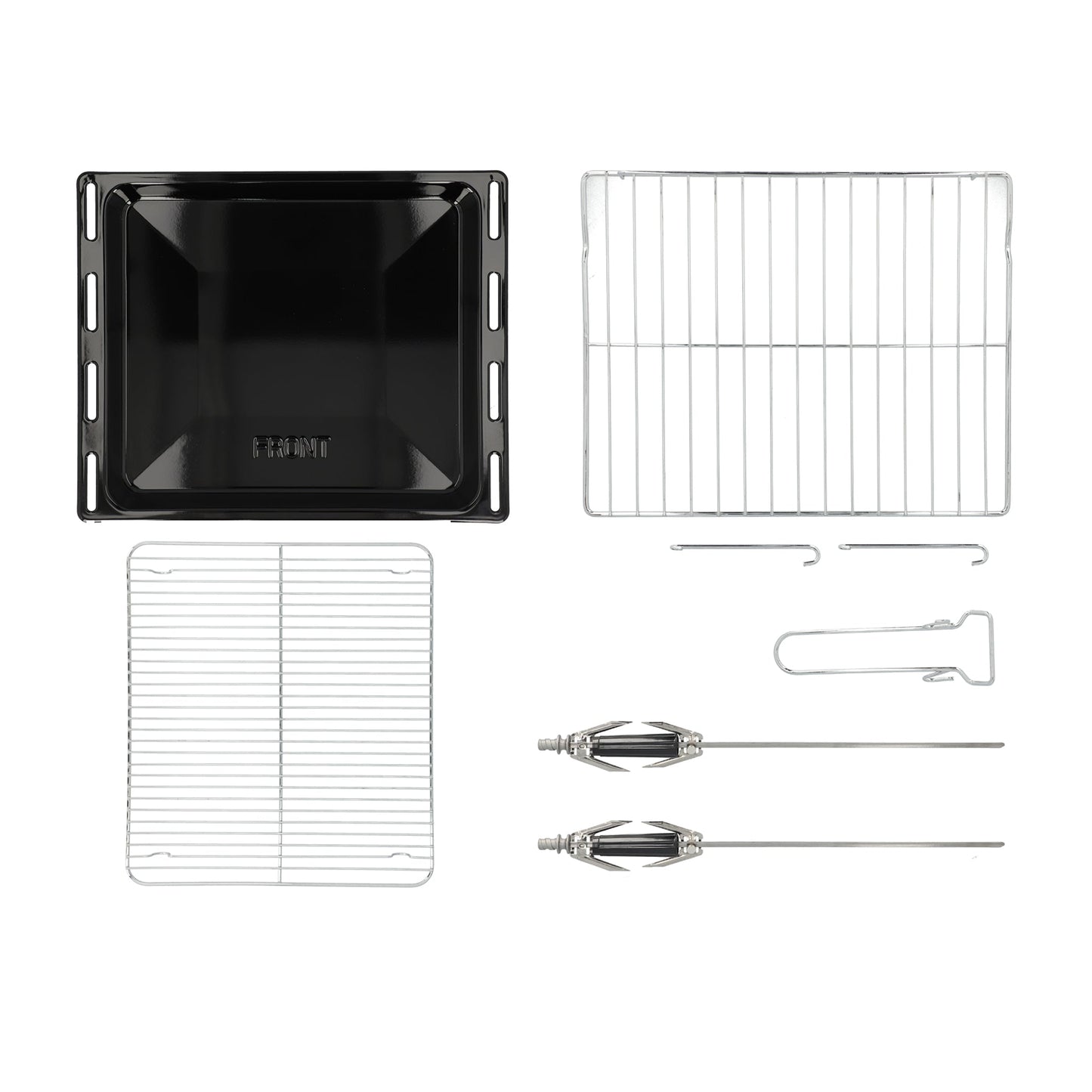 campana extractora de pared en acero inoxidable 80cm, parrilla de gas acero inoxidable de 5 quemadores y Horno eléctrico empotrable de gas