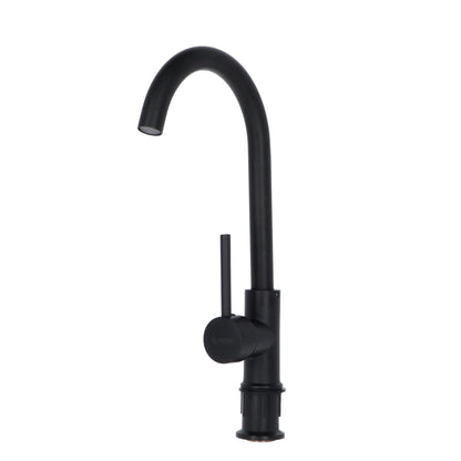 Llave de cocina monomando fregadero acero inoxidable negro Austin
