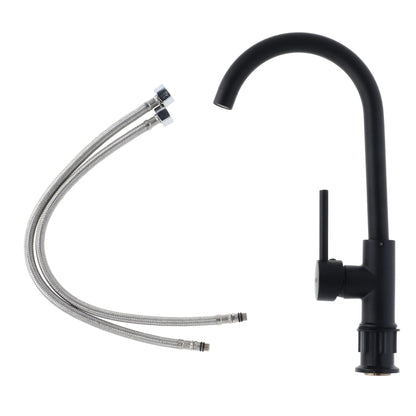 Llave de cocina monomando fregadero acero inoxidable negro Austin