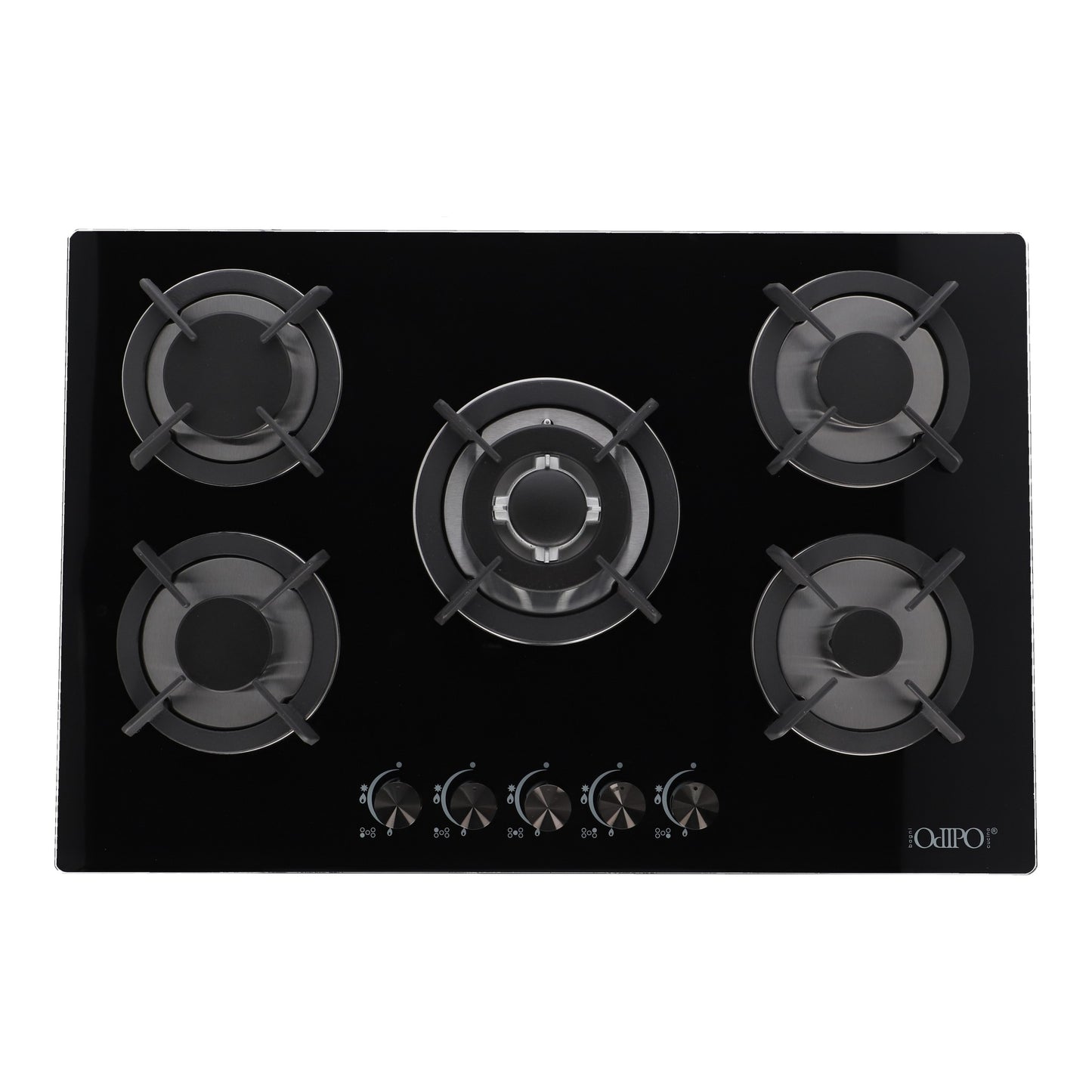Parrilla de gas 5 quemadores cristal 76cm Capella