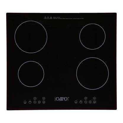 campana extractora de pared en acero inoxidable 60cm y parrilla de inducción magnética de 4 quemadores