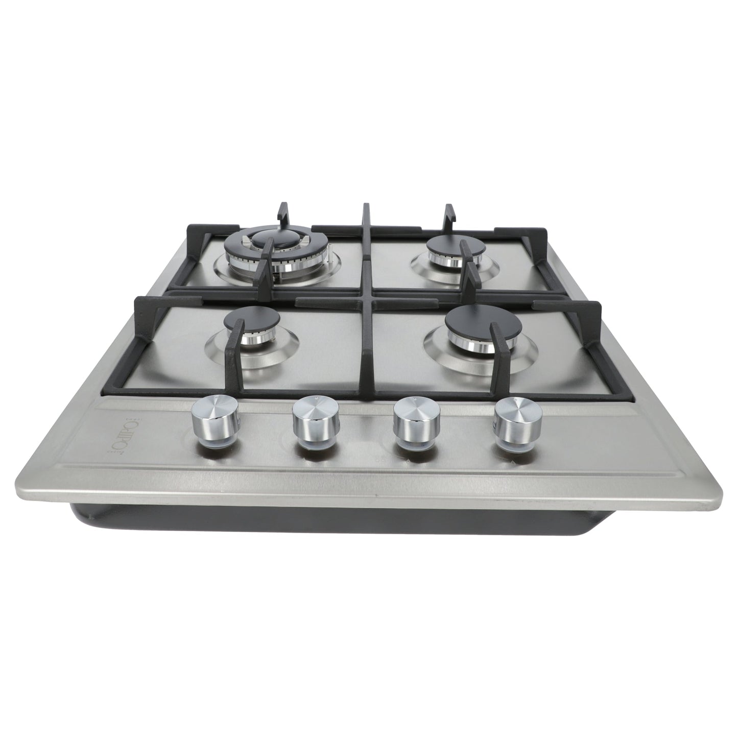 campana extractora de pared en acero inoxidable 60cm y parrilla de gas acero inoxidable de 4 quemadores