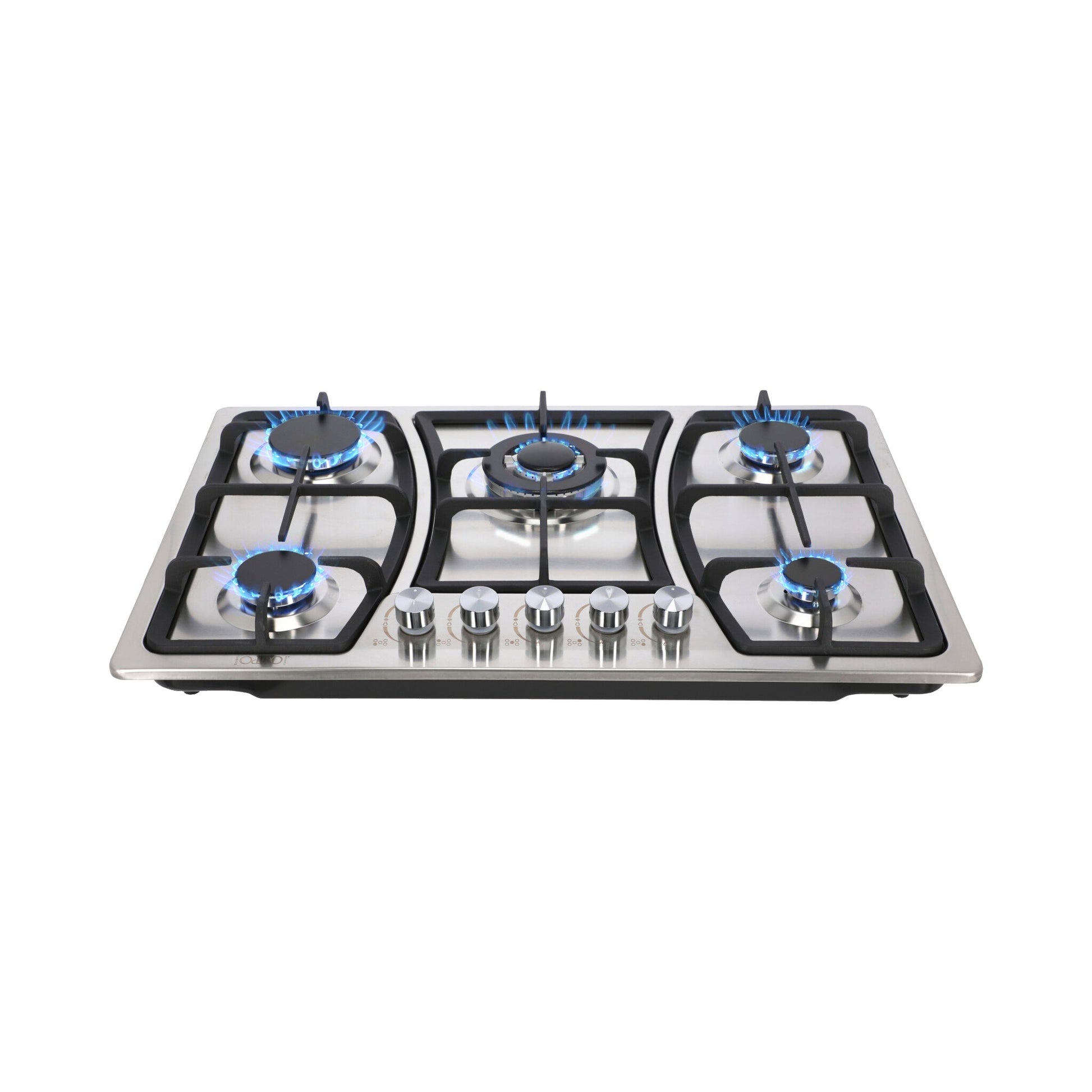 campana extractora de pared en acero inoxidable 90cm y parrilla de gas acero inoxidable de 5 quemadores