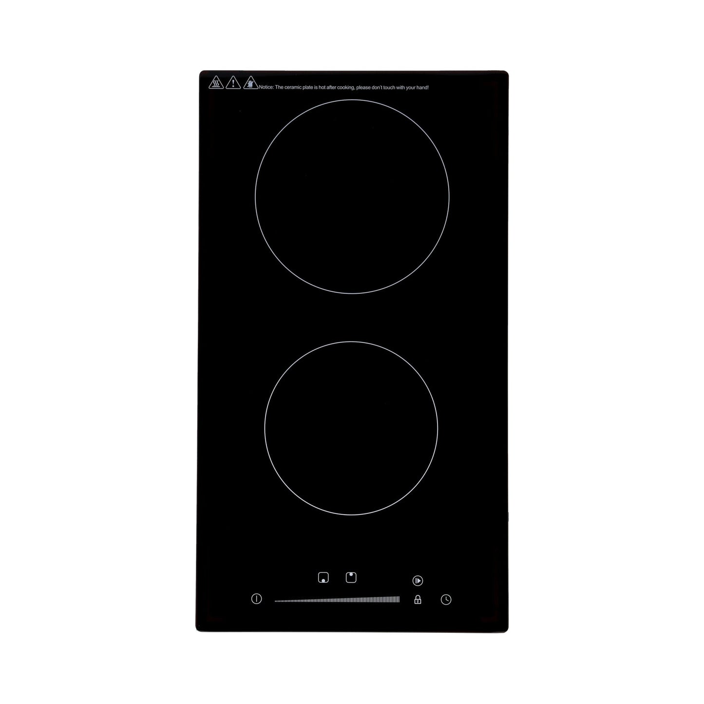 campana extractora de pared en acero inoxidable 60cm y parrilla de inducción magnética de 2 quemadores