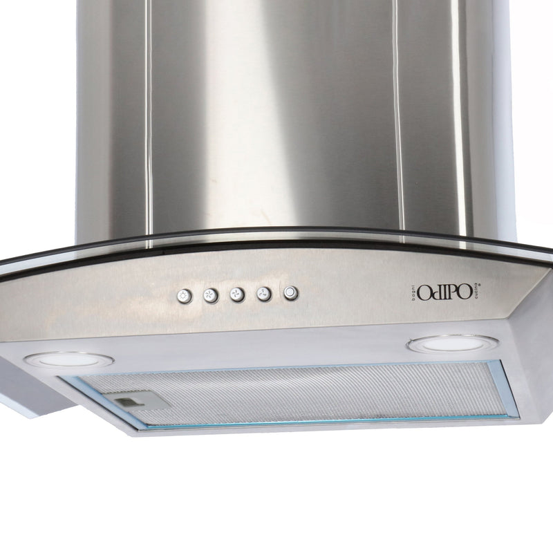campana extractora de pared en acero inoxidable 60cm y parrilla de gas cristal templado de 2 quemadores